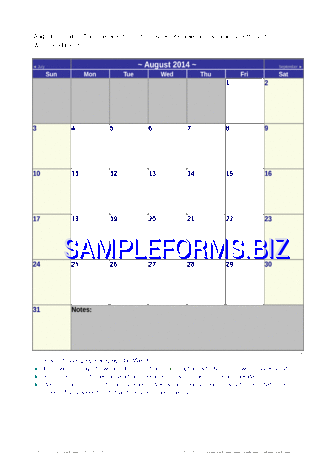 August 2014 Calendar 1 doc pdf free
